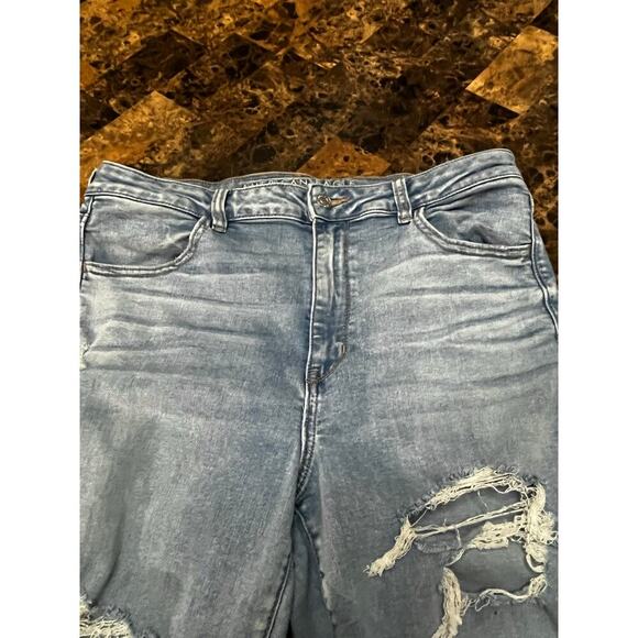 American Eagle Outfitters Blue Distressed Straight Leg Jeans - Picture 6 of 11